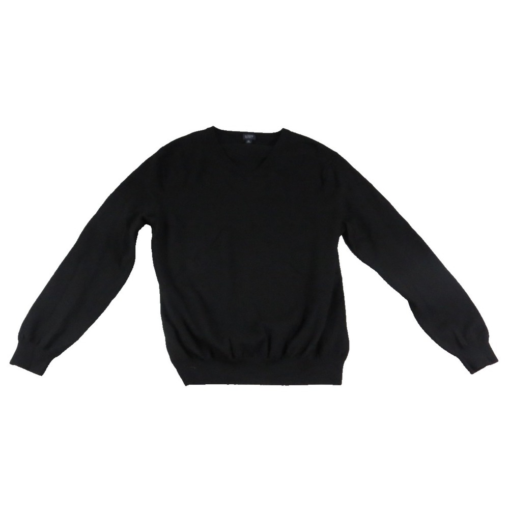 J.Crew Classic Merino Wool Sweater Men XL Black V Neck Lightweight Pullover Soft